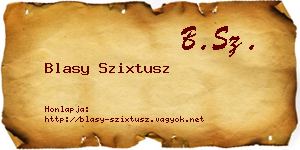 Blasy Szixtusz névjegykártya